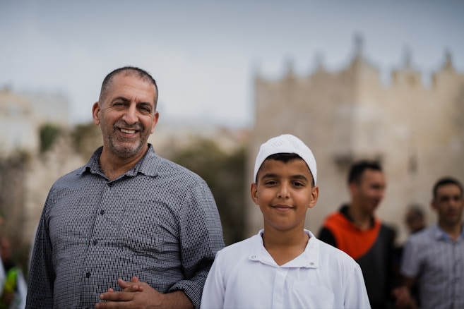Man and young boy